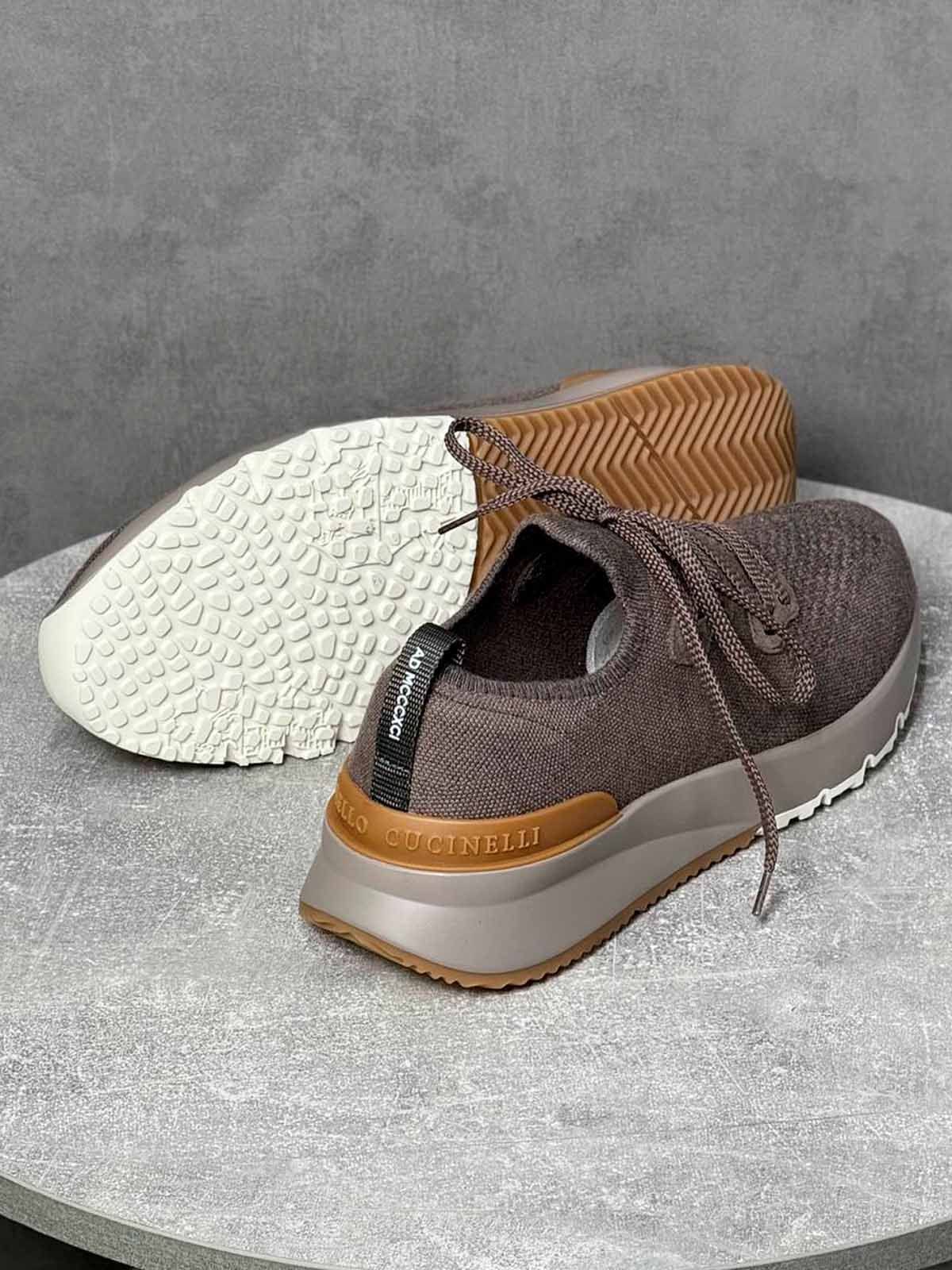 Brunello Cucinelli Кроссовки из текстиля Коричневый