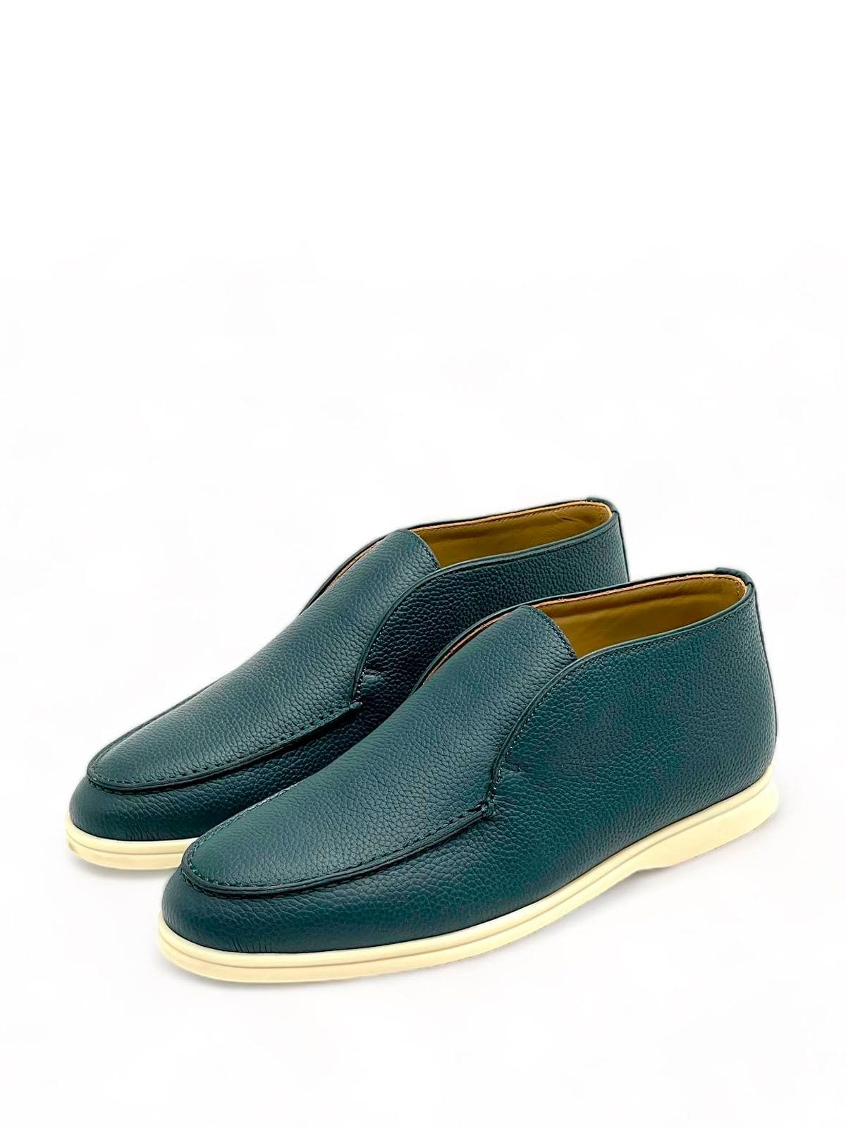 Loro Piana Лоферы высокие из кожи Зеленый