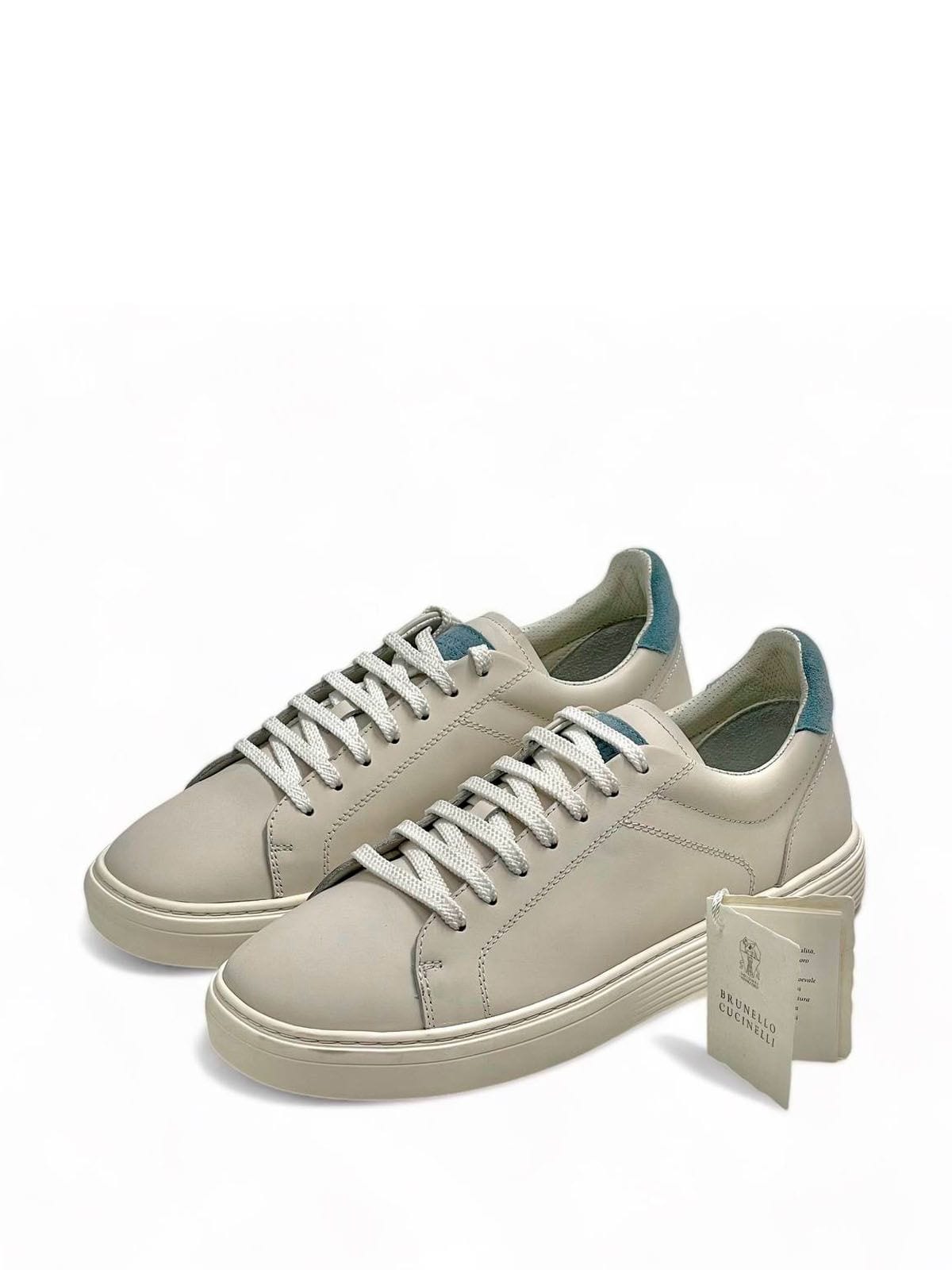Brunello Cucinelli Кеды из кожи Молочный