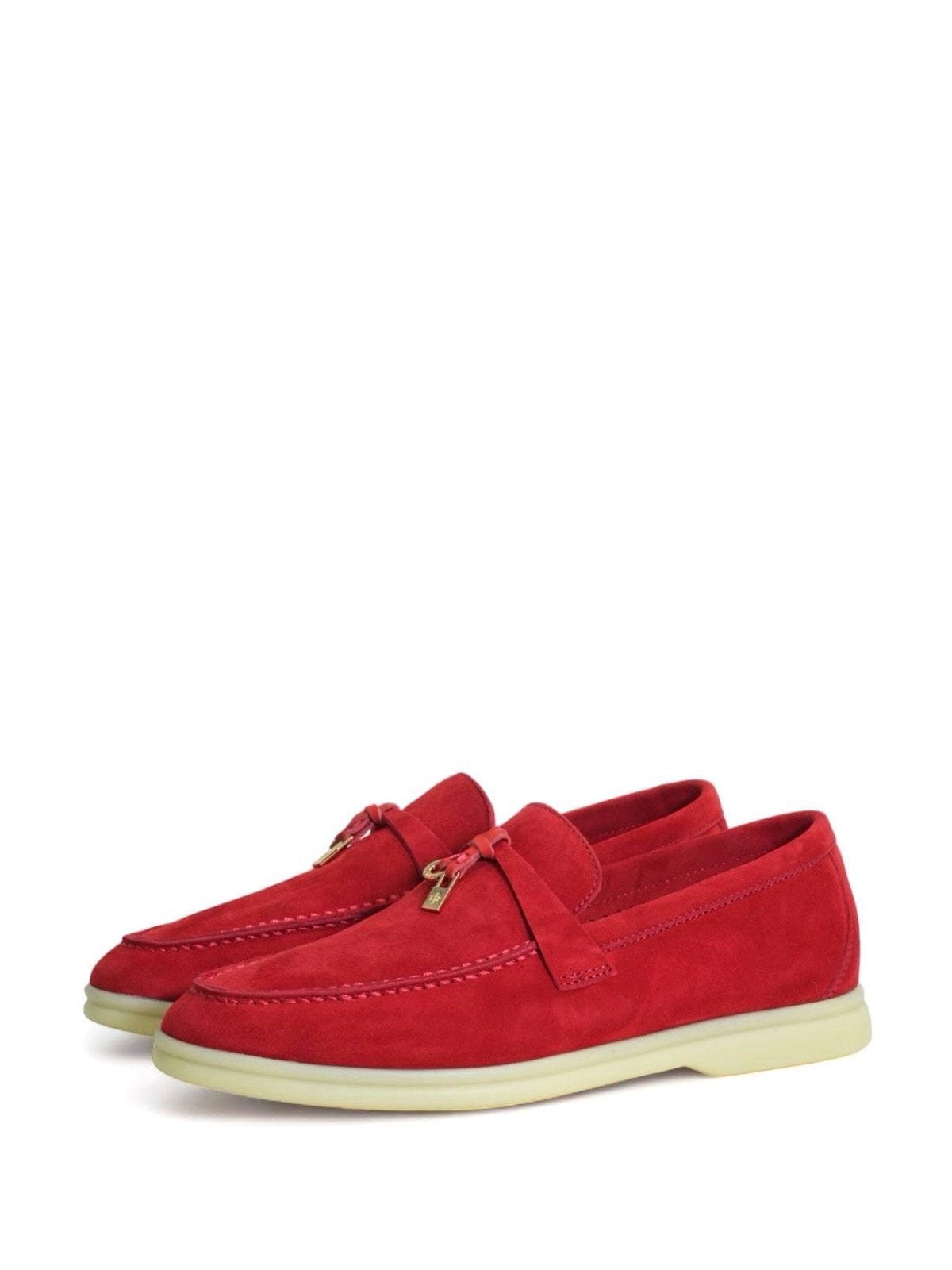 Loro Piana Лоферы из замши Красный
