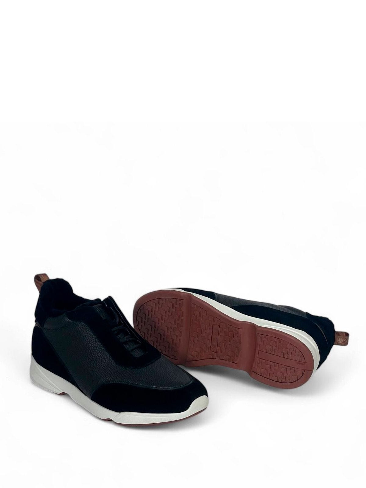Loro Piana Кроссовки из кожи и замши Черный