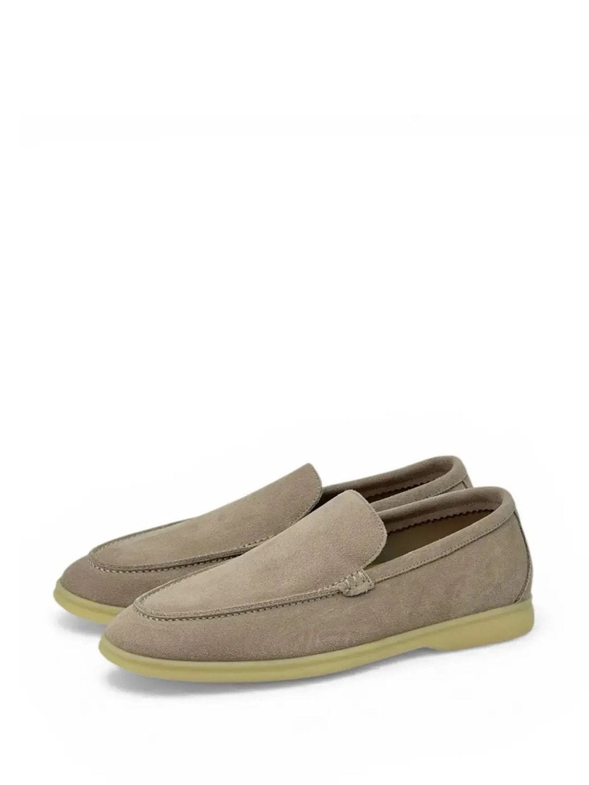 Loro Piana Лоферы из замши Светло-серый