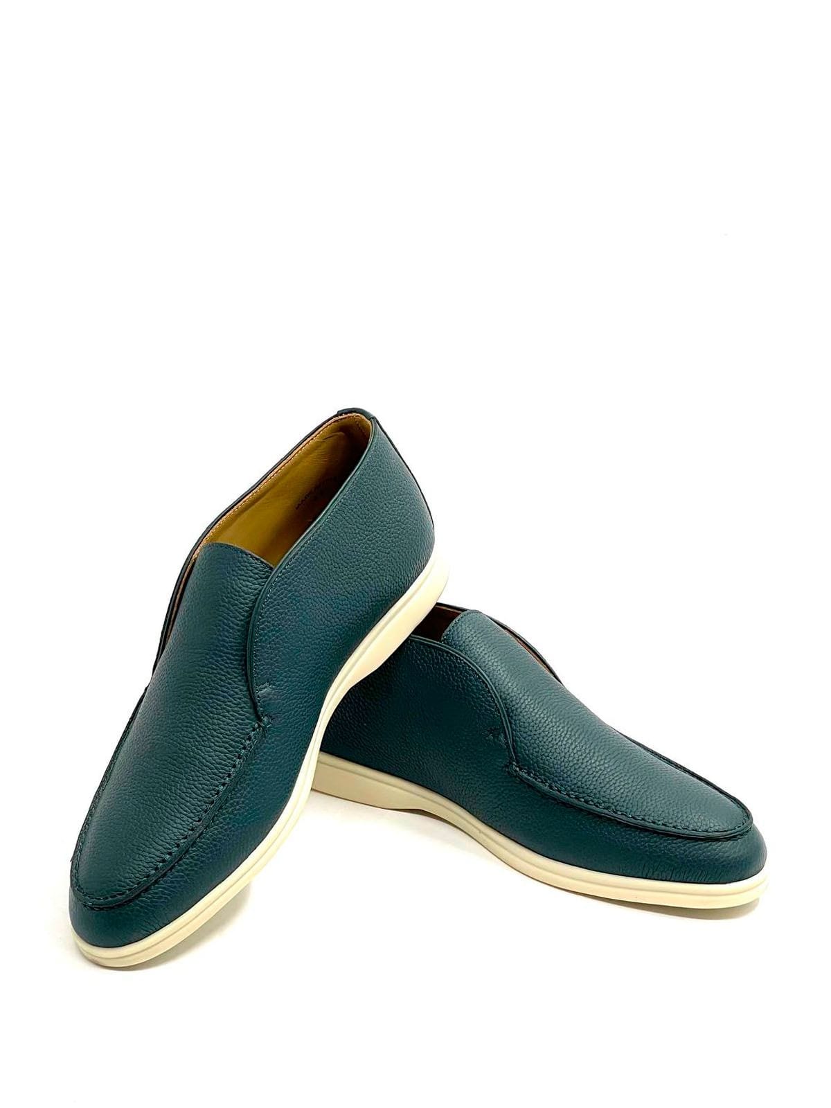 Loro Piana Лоферы высокие из кожи Зеленый