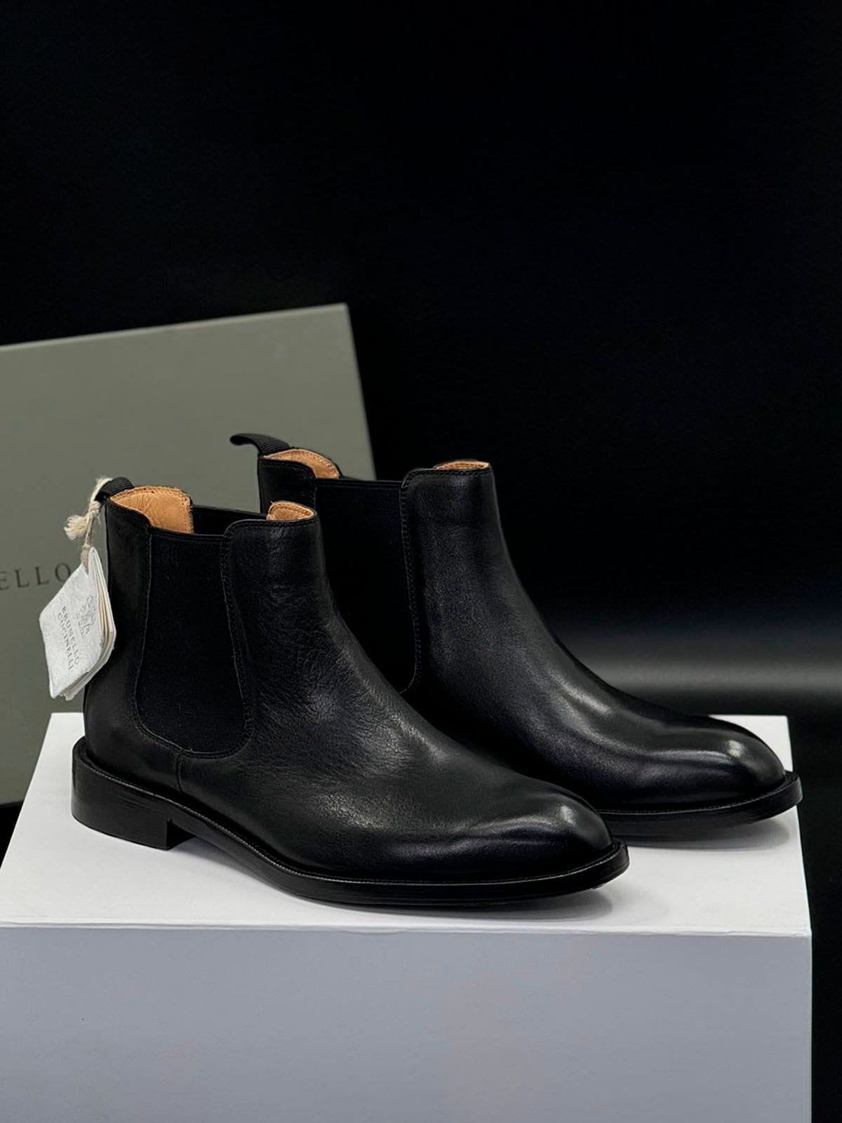 Brunello Cucinelli Челси из кожи Черный