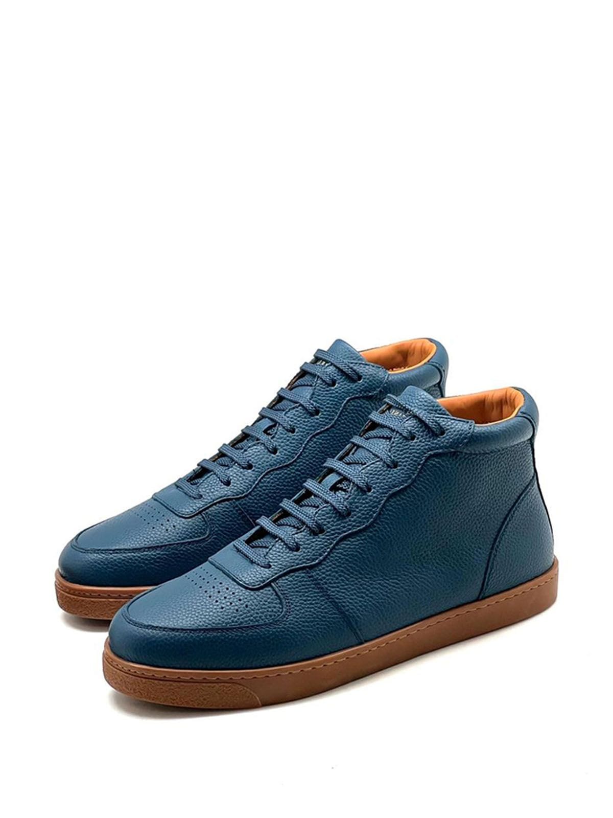 Brunello Cucinelli Кеды высокие из кожи Голубой