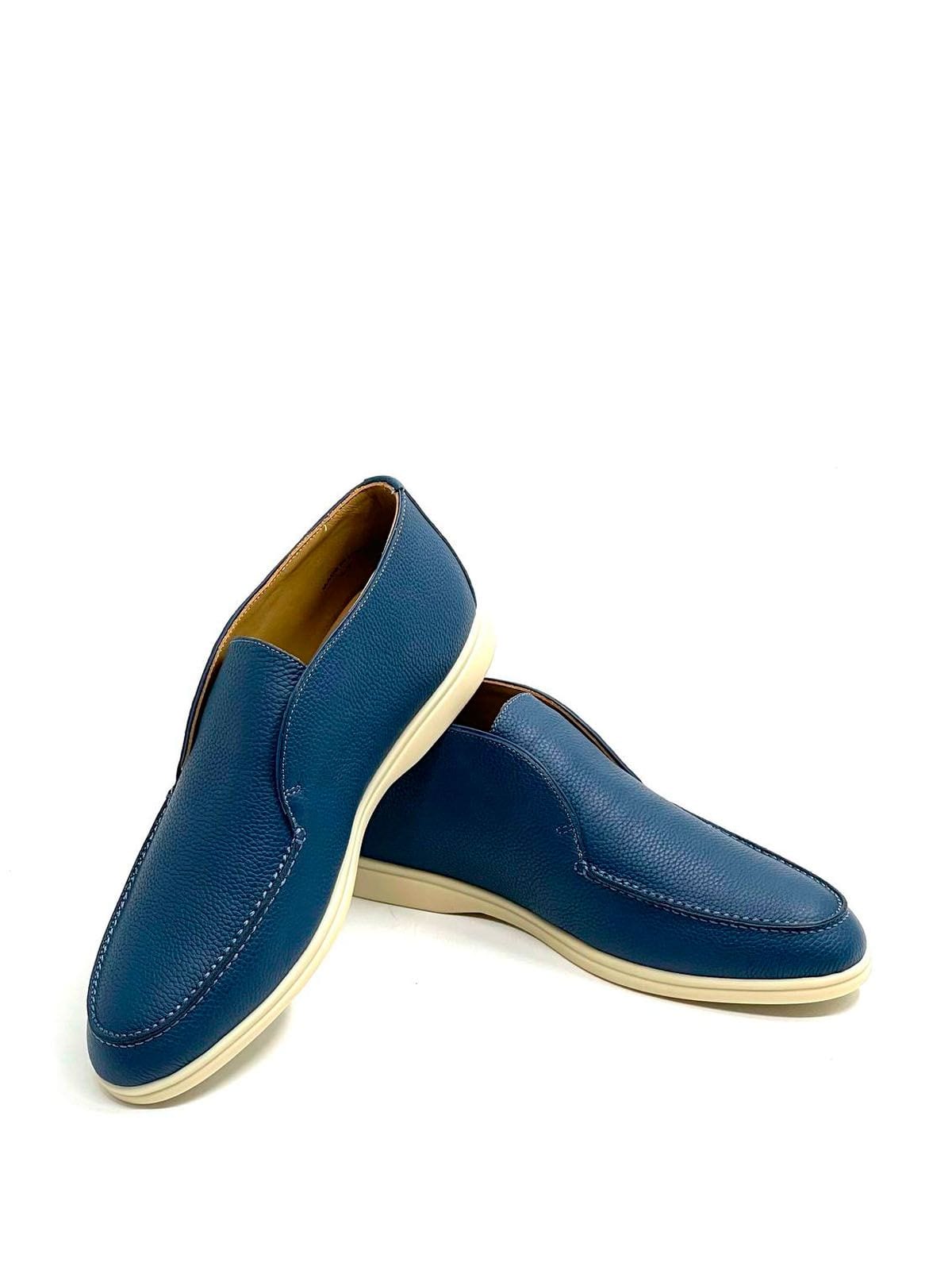 Loro Piana Лоферы высокие из кожи Синий