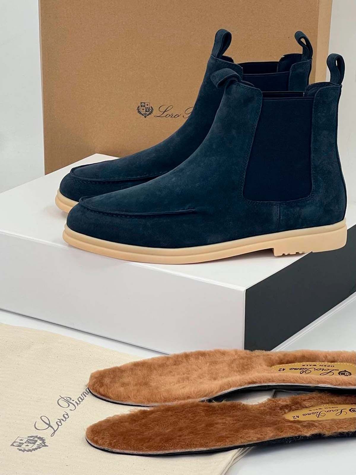 Loro Piana Челси из замши Синий