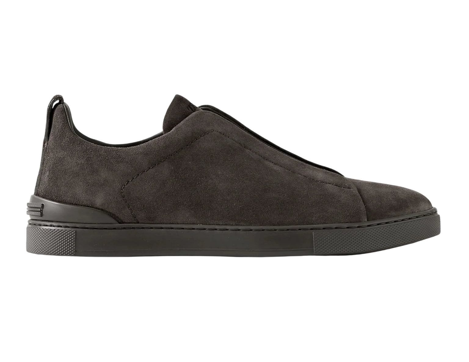 Zegna Triple Stitch Suede Dark Brown