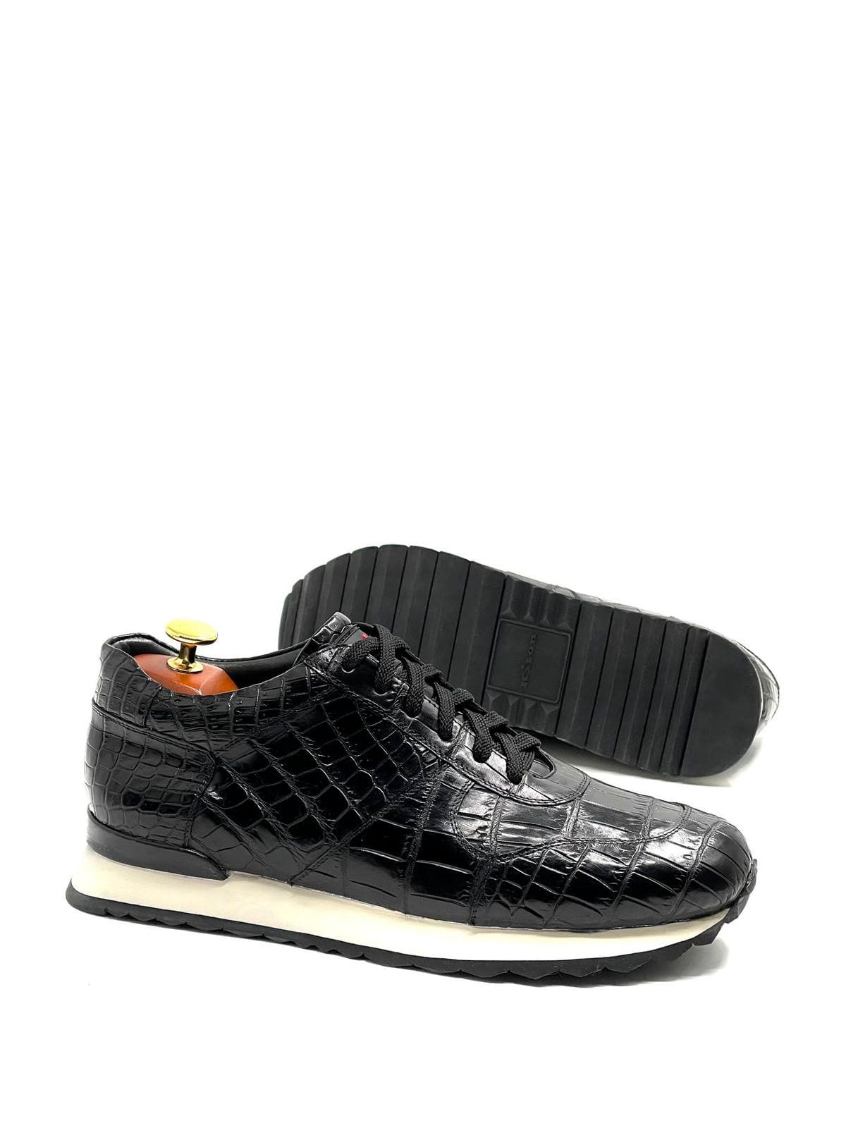Kiton Кроссовки из кожи крокодила Черный