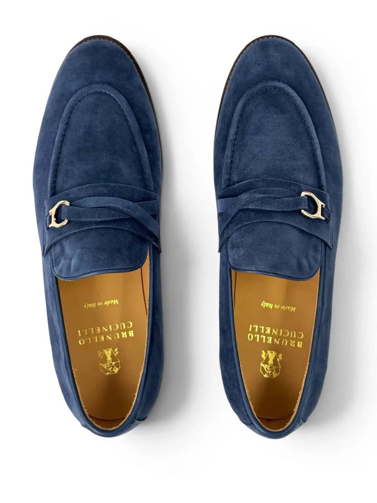 Brunello Cucinelli Лоферы из замши Синий