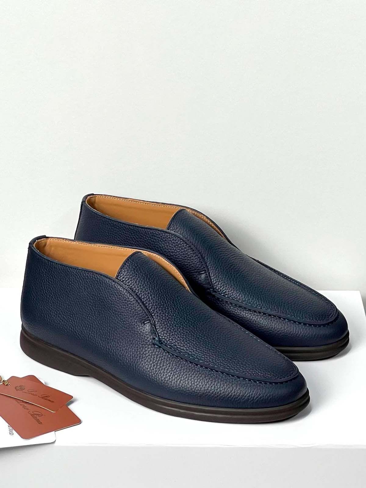 Loro Piana Лоферы высокие из кожи Синий