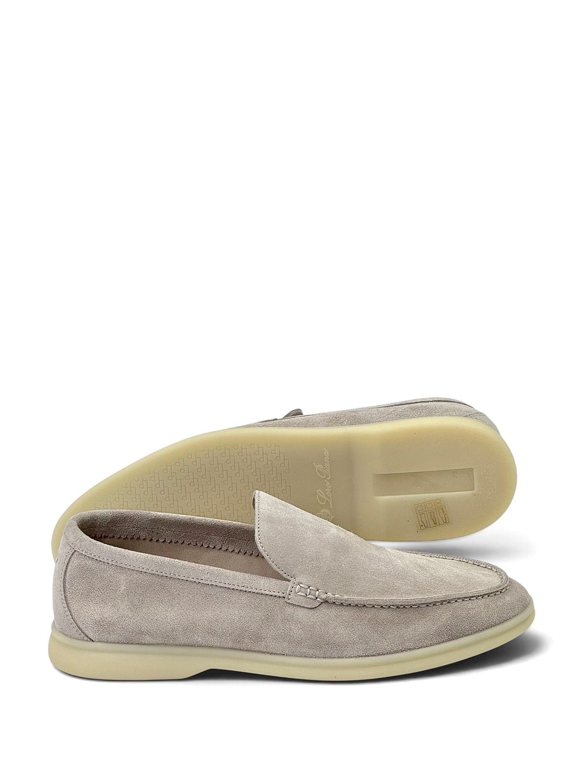 Loro Piana Лоферы из замши Светло-серый