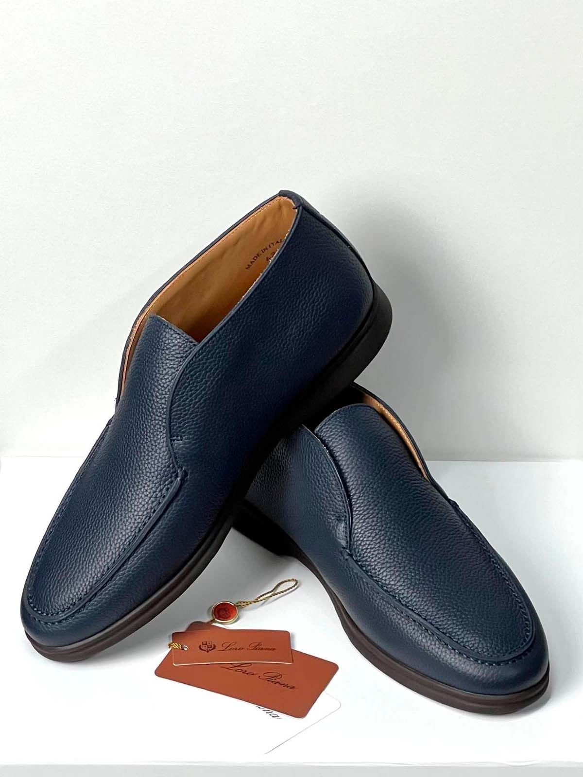 Loro Piana Лоферы высокие из кожи Синий