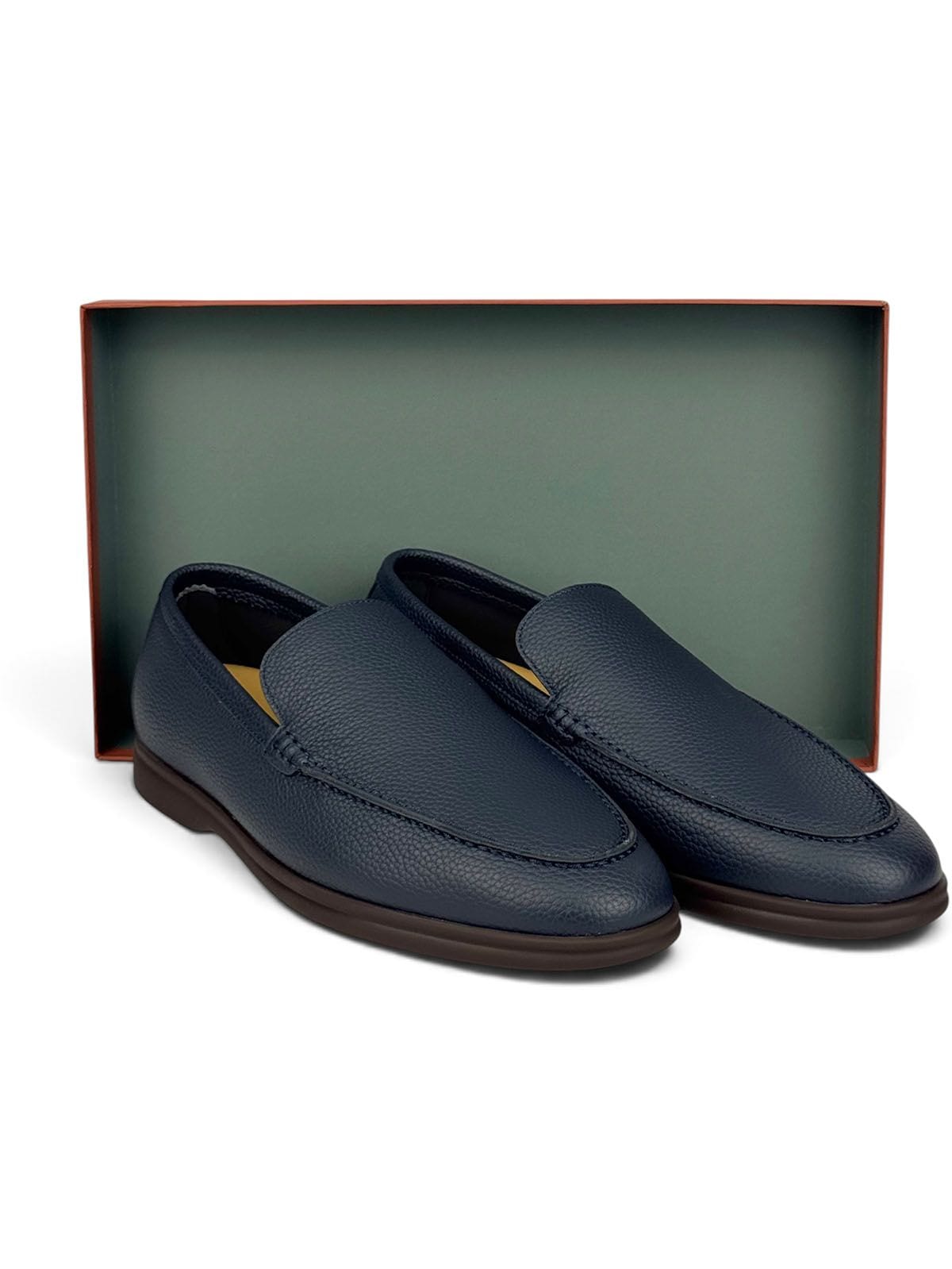 Loro Piana Лоферы из кожи Темно-синий