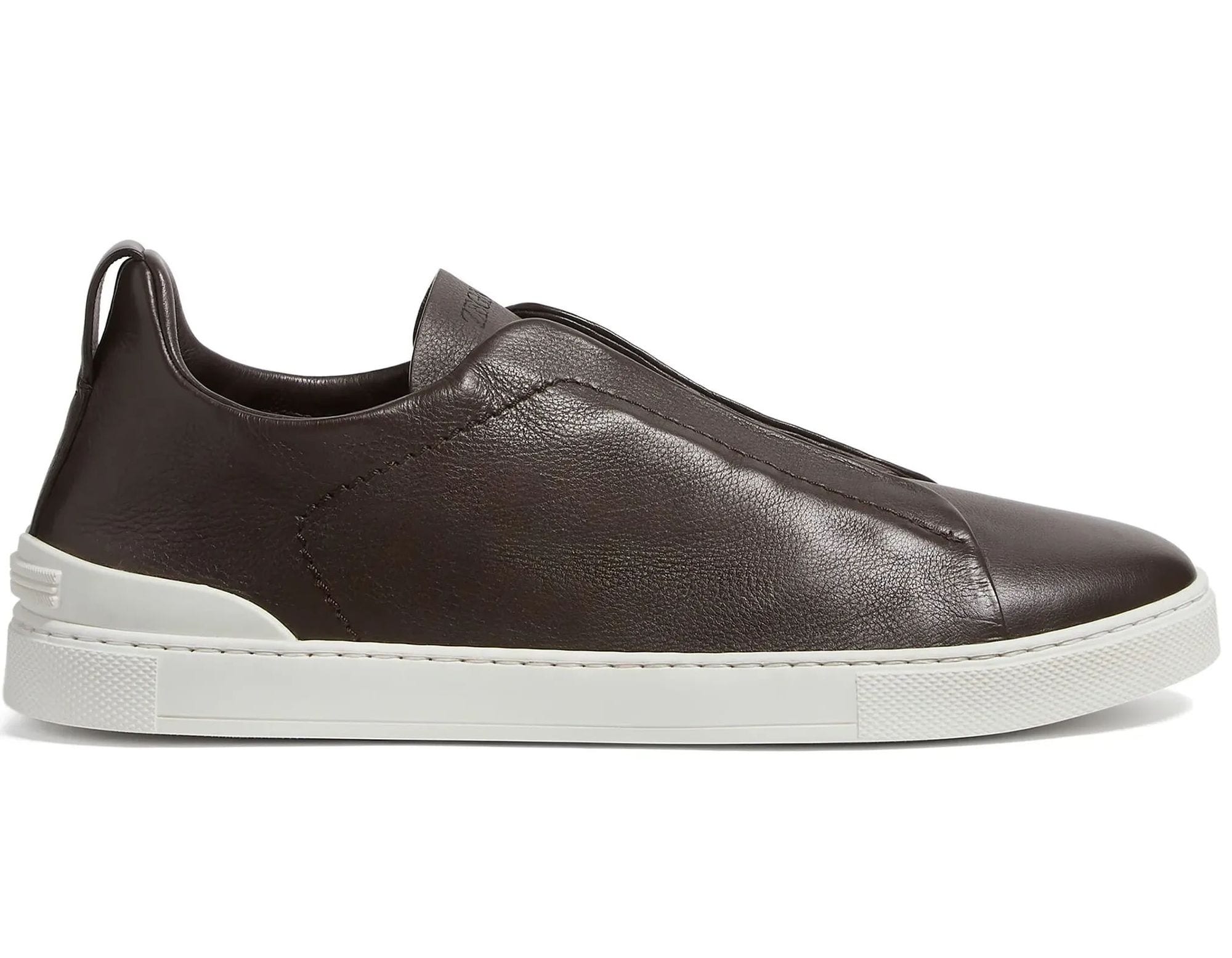Zegna Triple Stitch Leather Brown