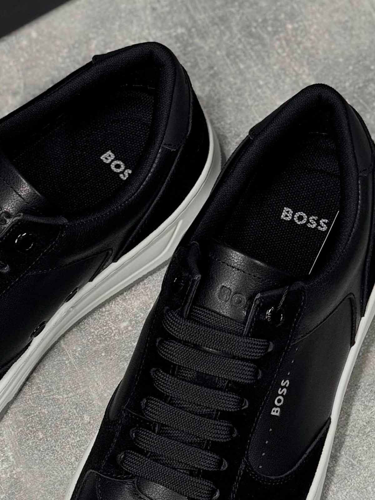 Hugo Boss Кроссовки из кожи и замши Черный