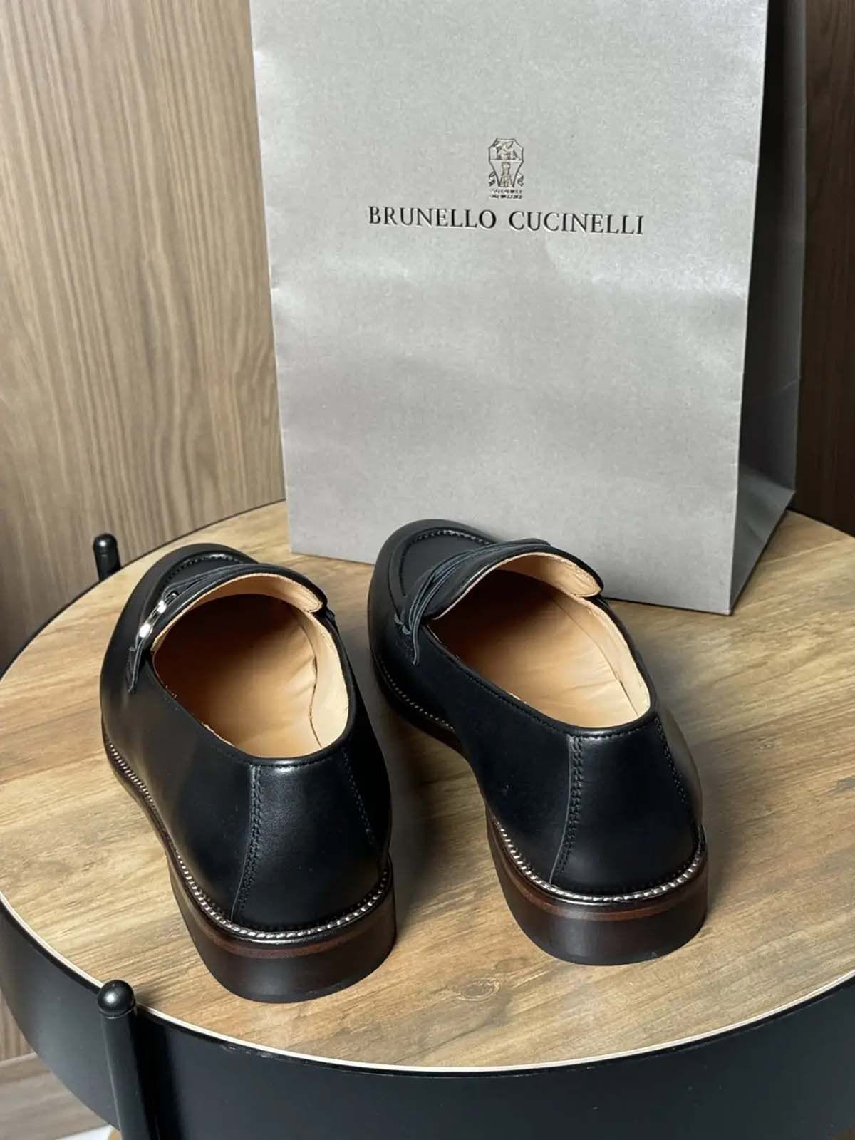 Brunello Cucinelli Лоферы из кожи Черный