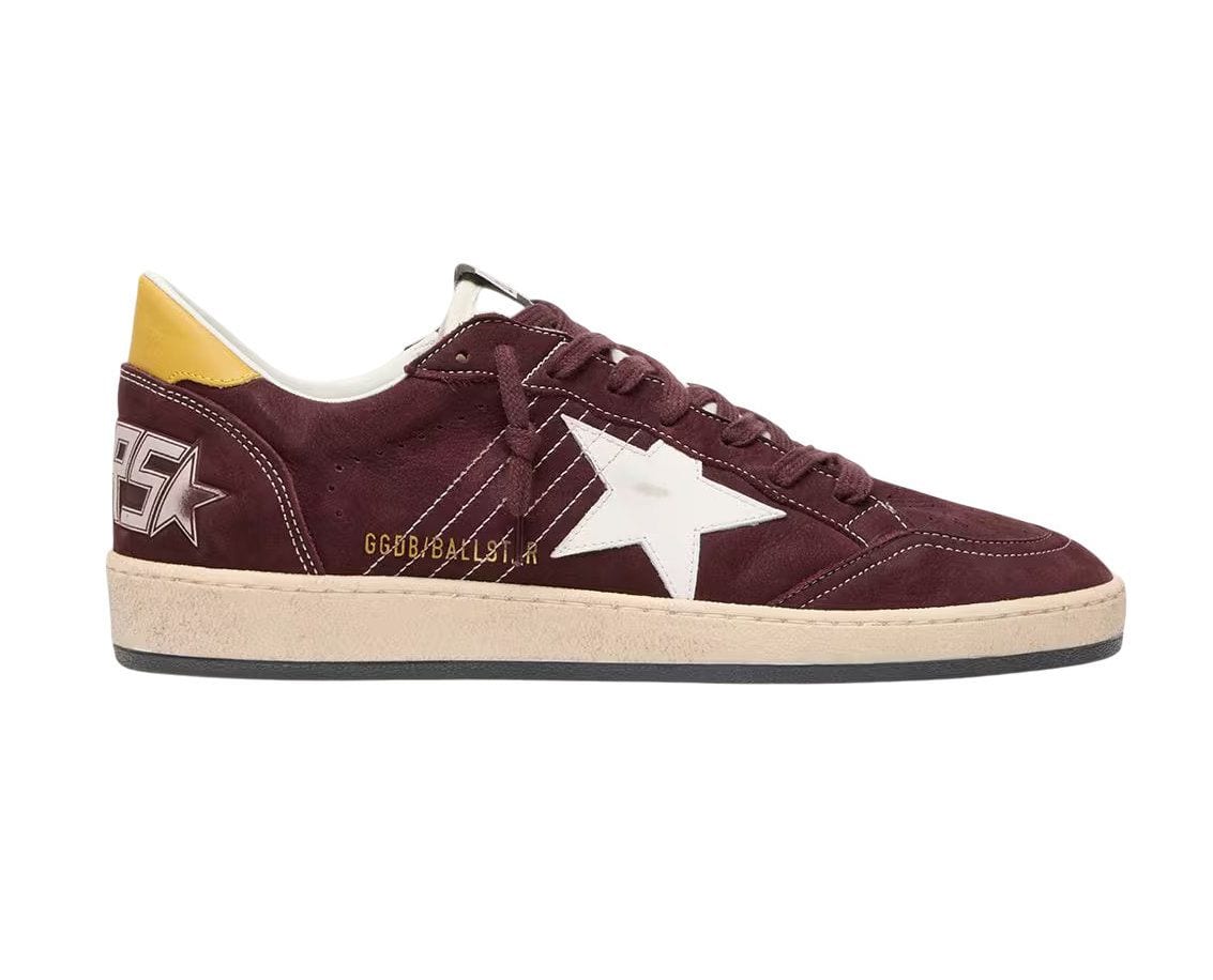 Golden Goose Ball Star in Chocolate Nubuk with Leather Star and Heel Tab