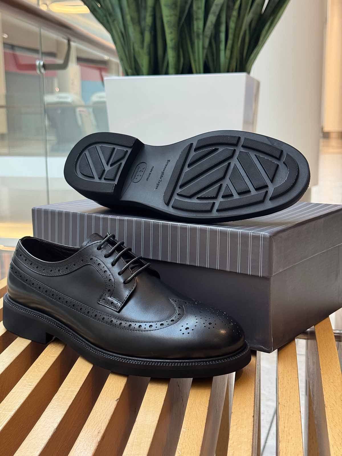 Ermenegildo Zegna Дерби из кожи Черный