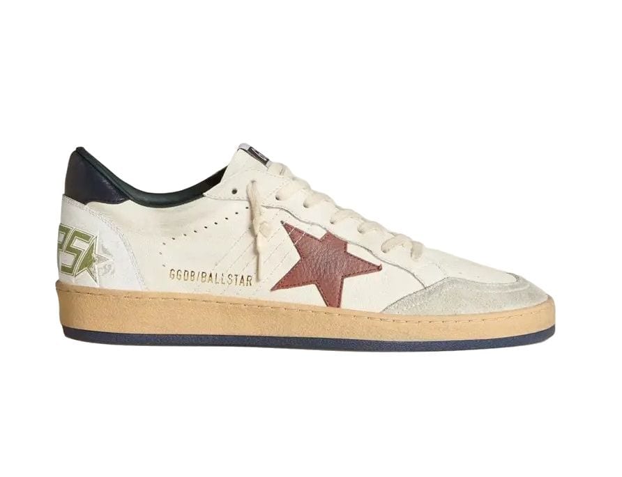 Golden Goose Ball Star Brown Nubuck Star and Nappa Heel Tab