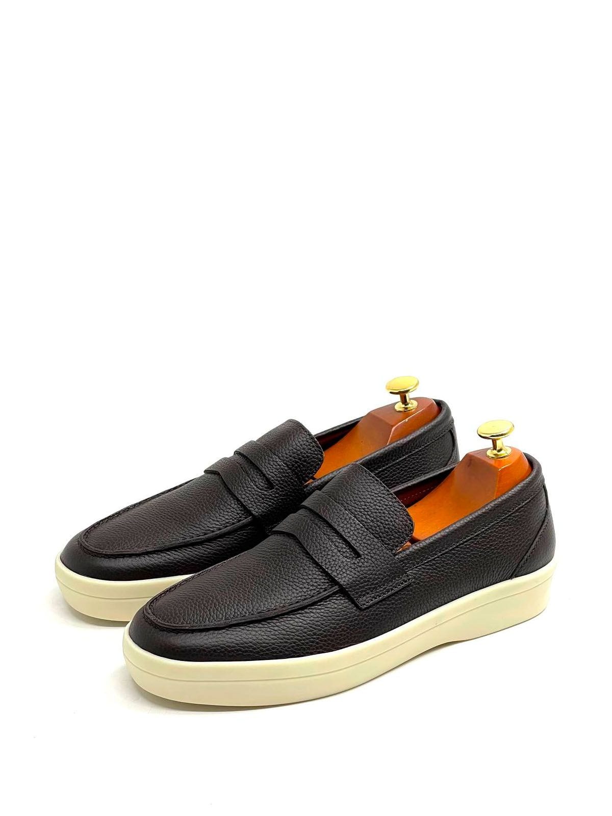 Loro Piana Лоферы из кожи Коричневый