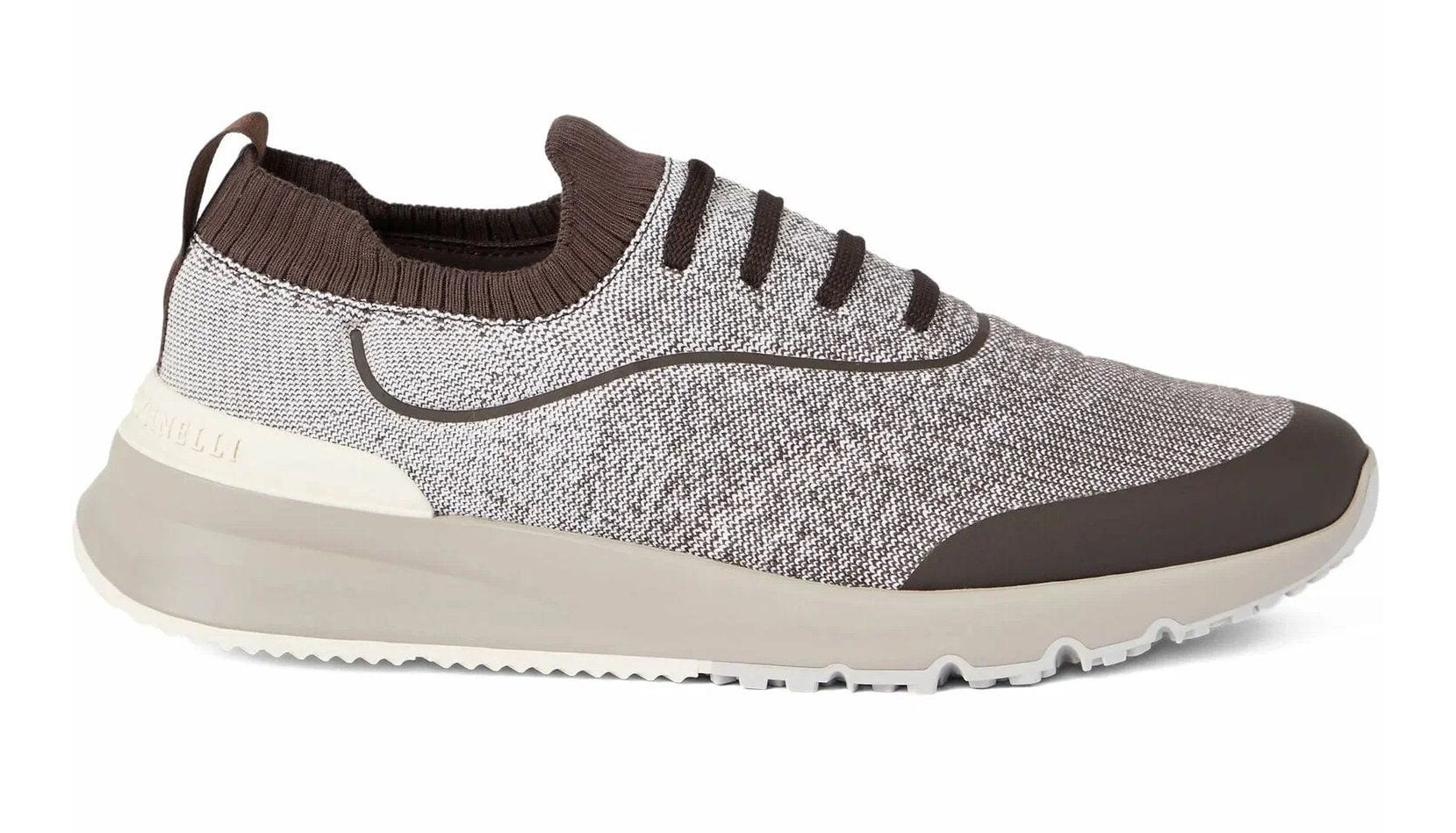 Brunello Cucinelli Knitted Slip-On Sneakers Brown