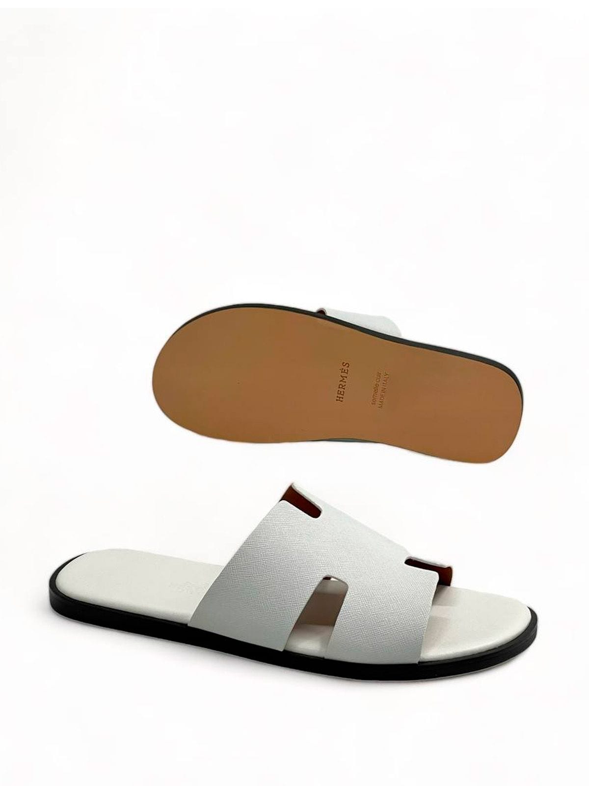 Hermes Шлепанцы из кожи Белый