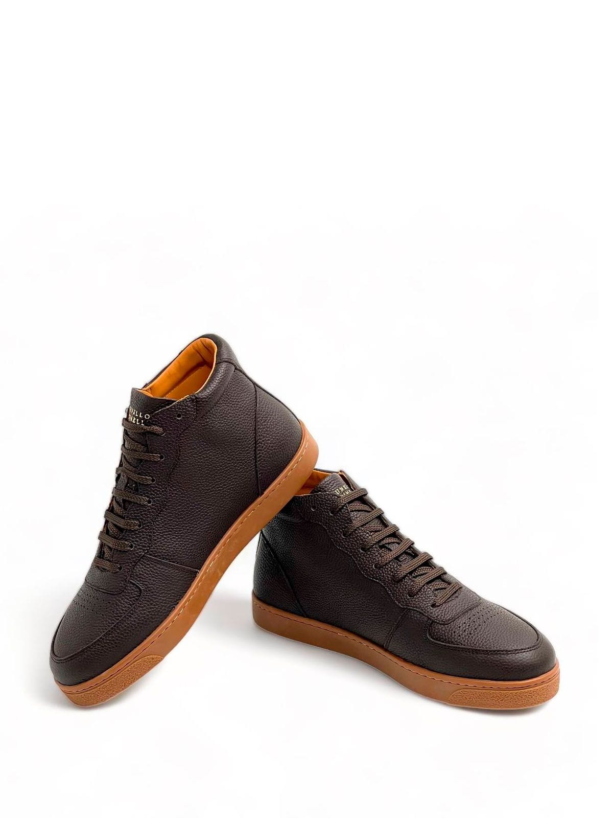 Brunello Cucinelli Кеды высокие из кожи Коричневый