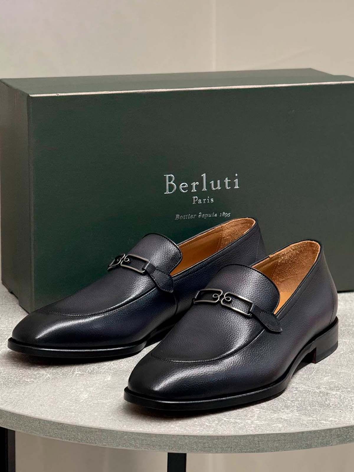 Berluti Лоферы из кожи Синий