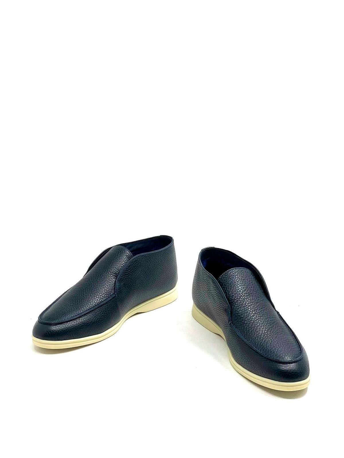 Loro Piana Лоферы высокие из замши на меху Синий