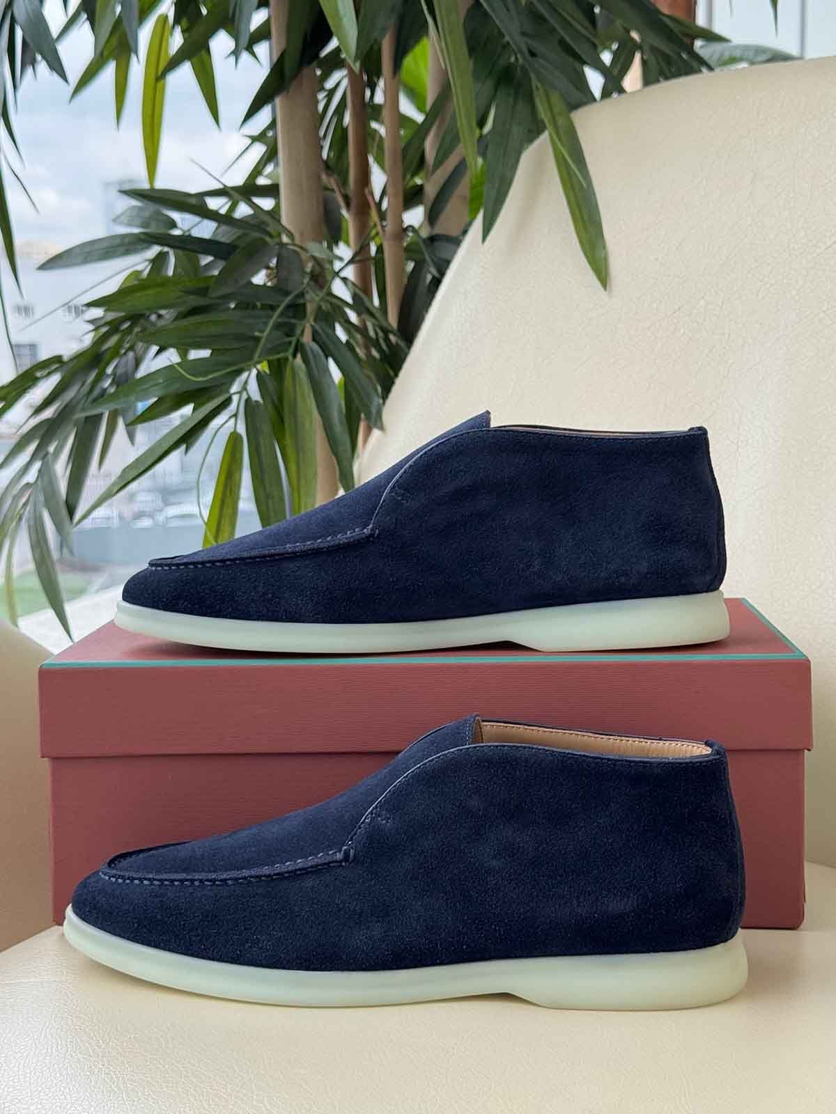 Loro Piana Лоферы высокие из замши Фиолетовый