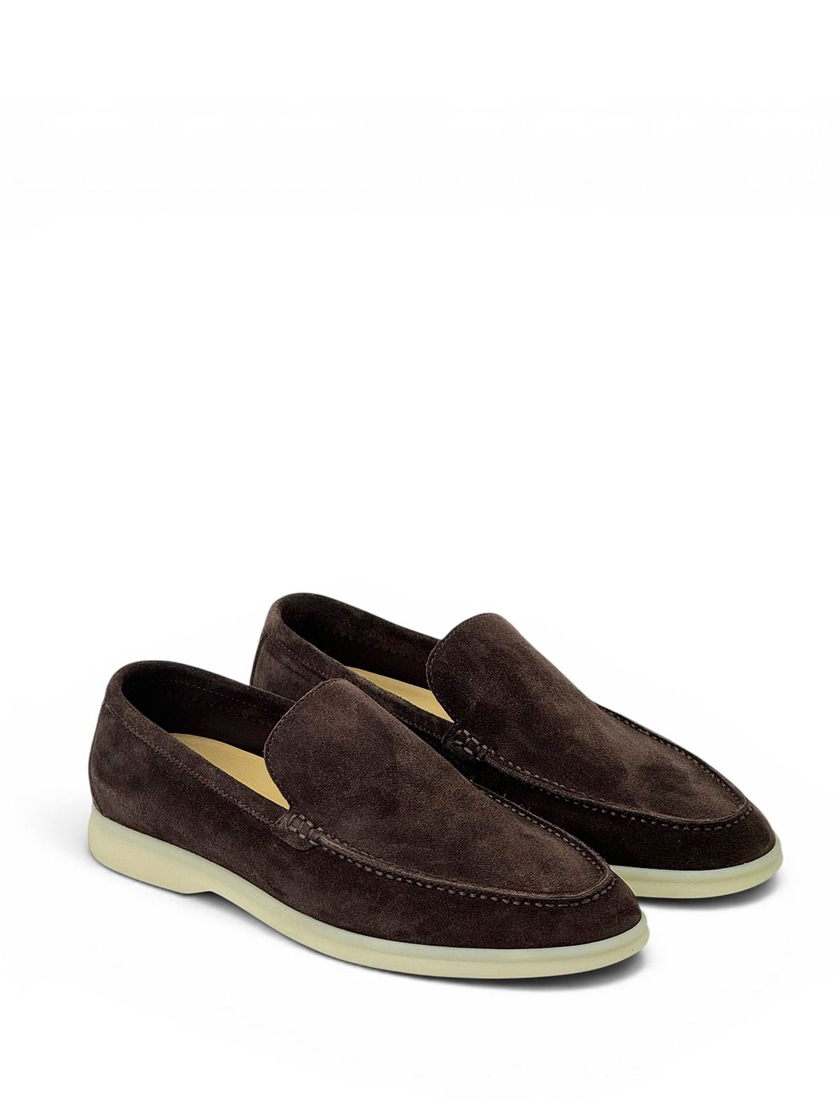 Loro Piana Лоферы из замши Коричневый