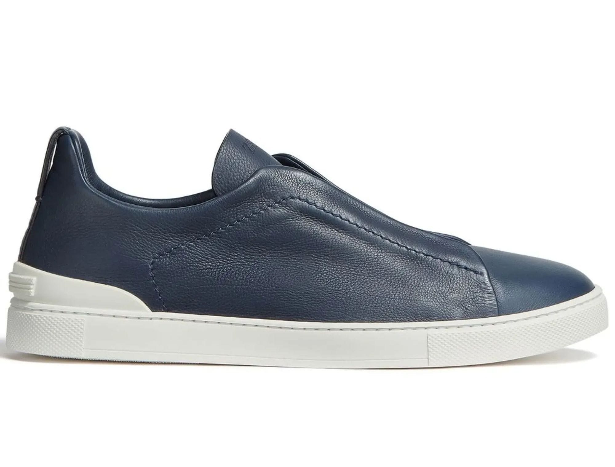 Zegna Triple Stitch Leather Blue