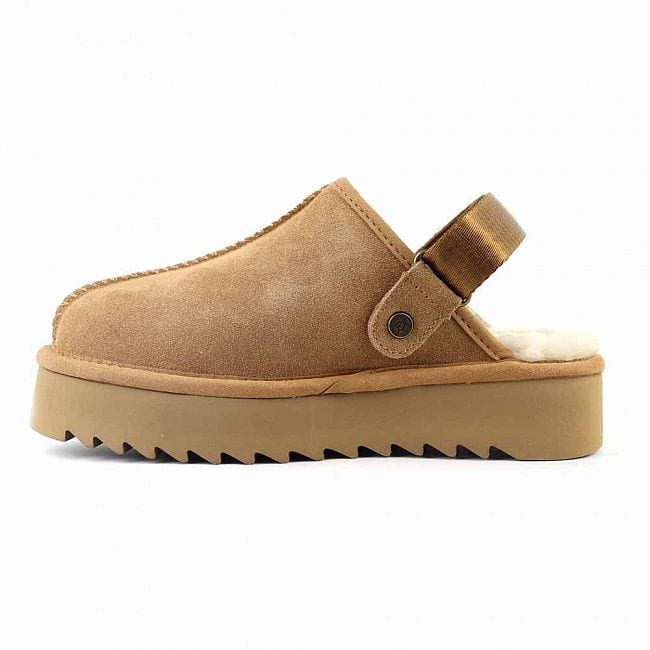 Goldenstar Clog Platform Chestnut