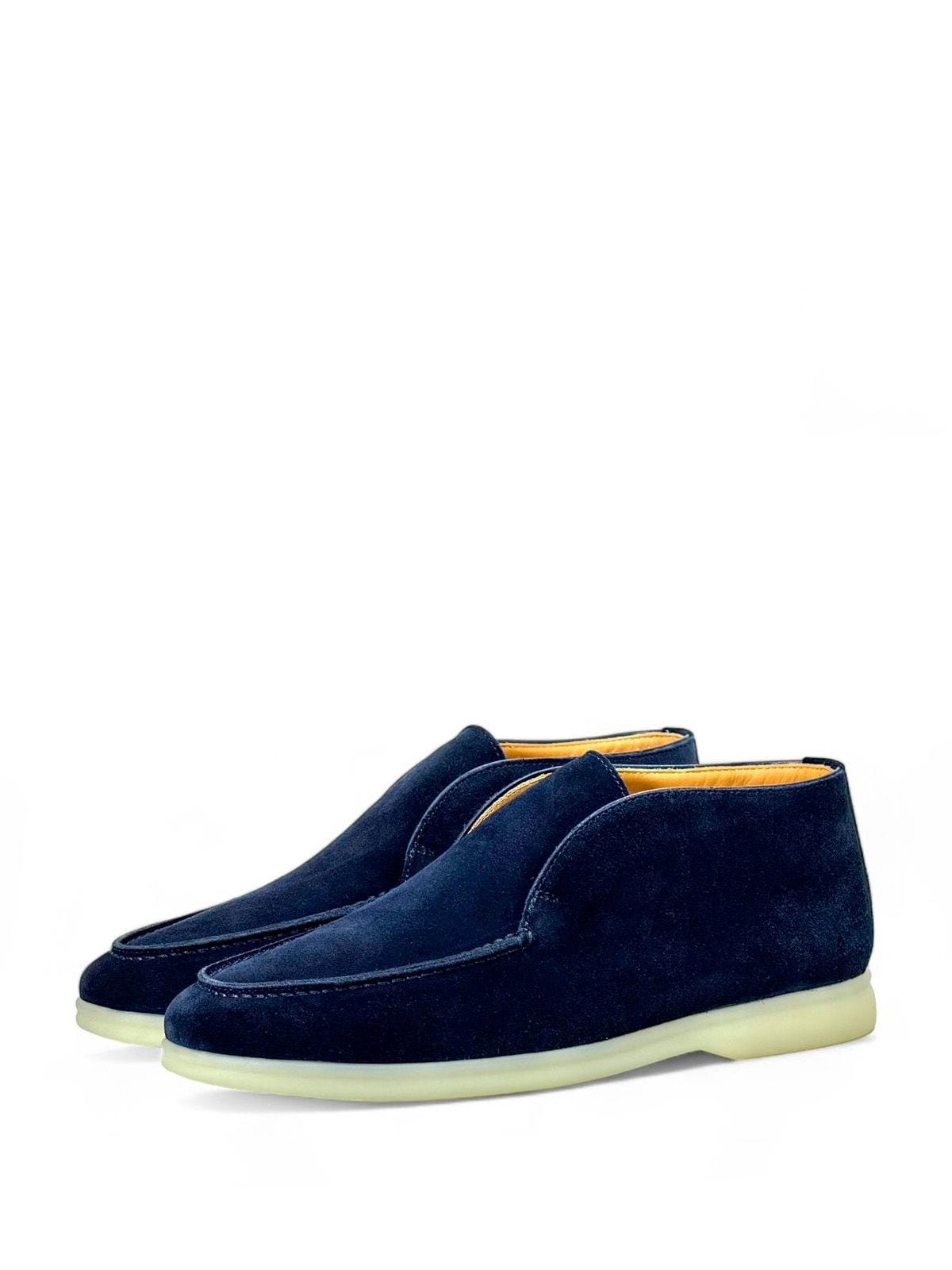 Loro Piana Лоферы высокие из замши Фиолетовый