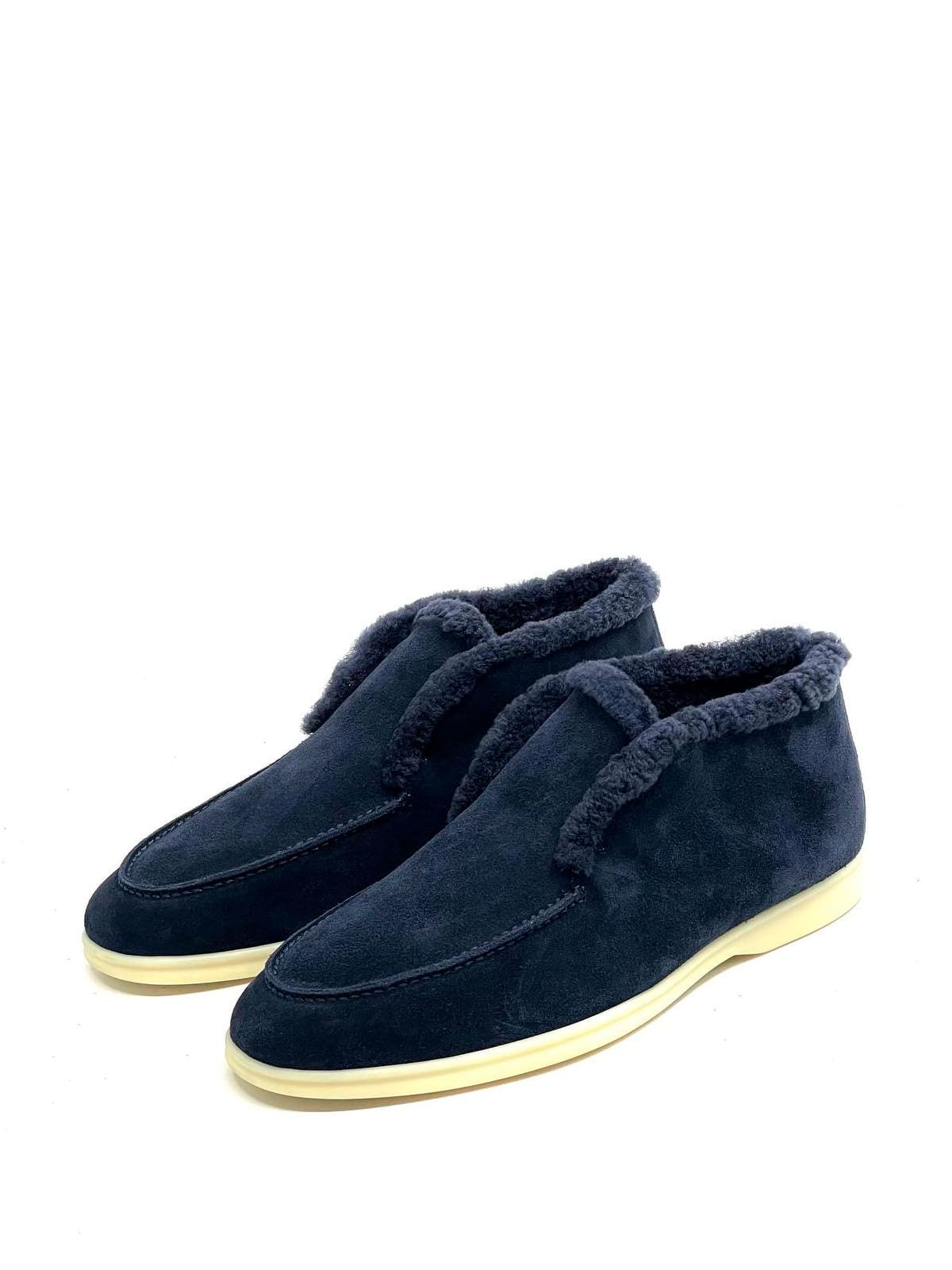 Loro Piana Лоферы высокие из замши Синий