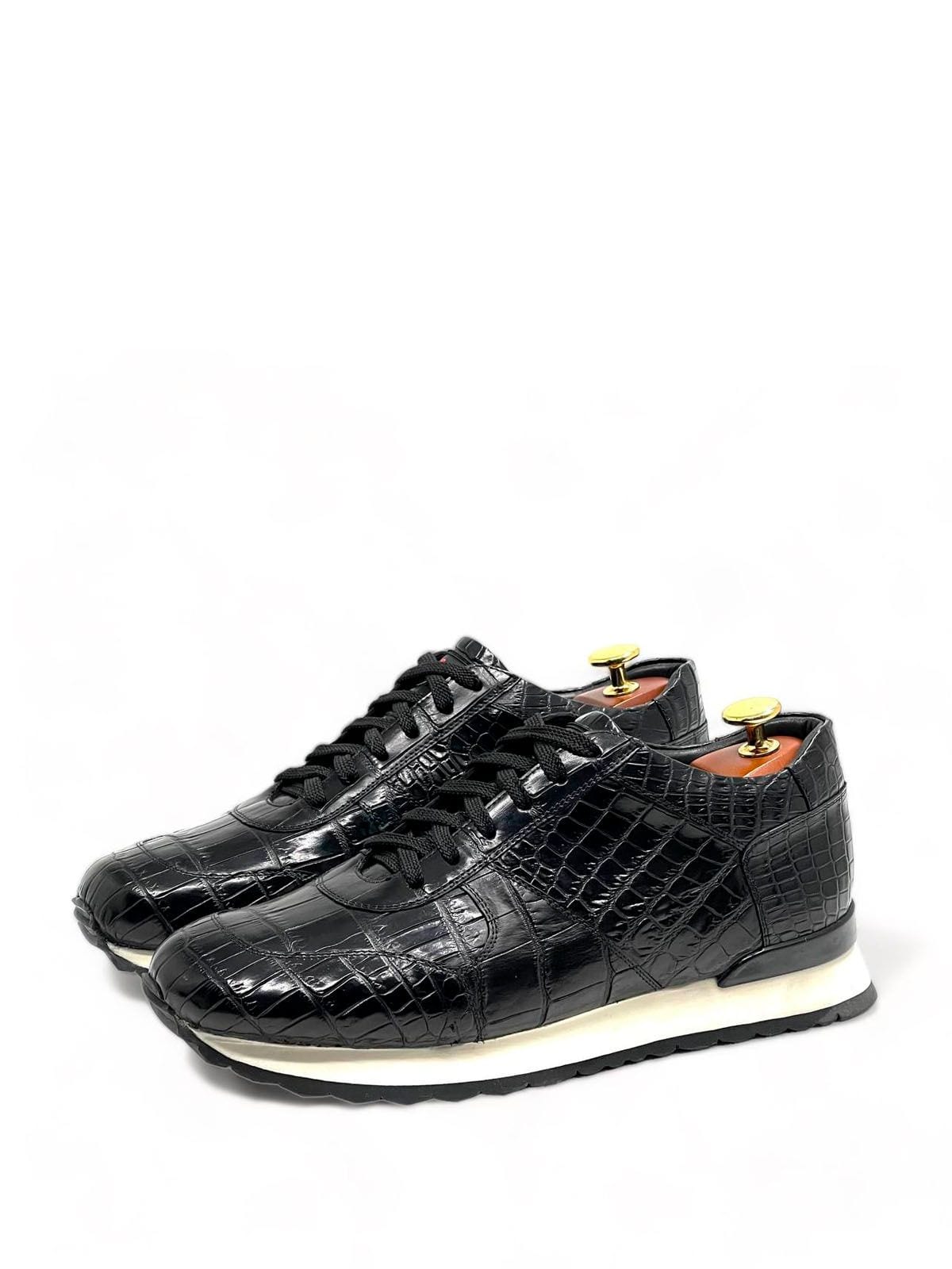 Kiton Кроссовки из кожи крокодила Черный