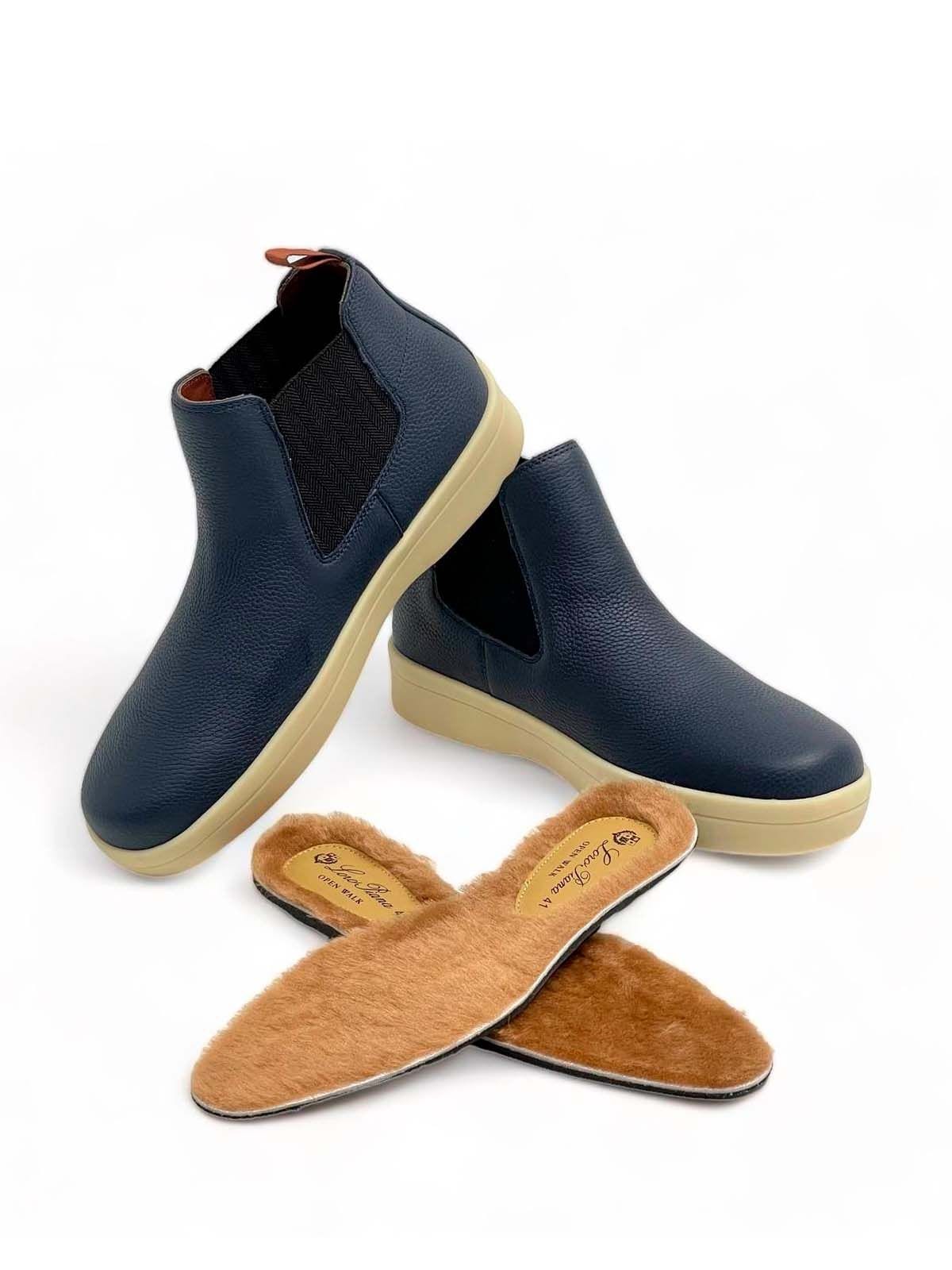 Loro Piana Челси из кожи Синий