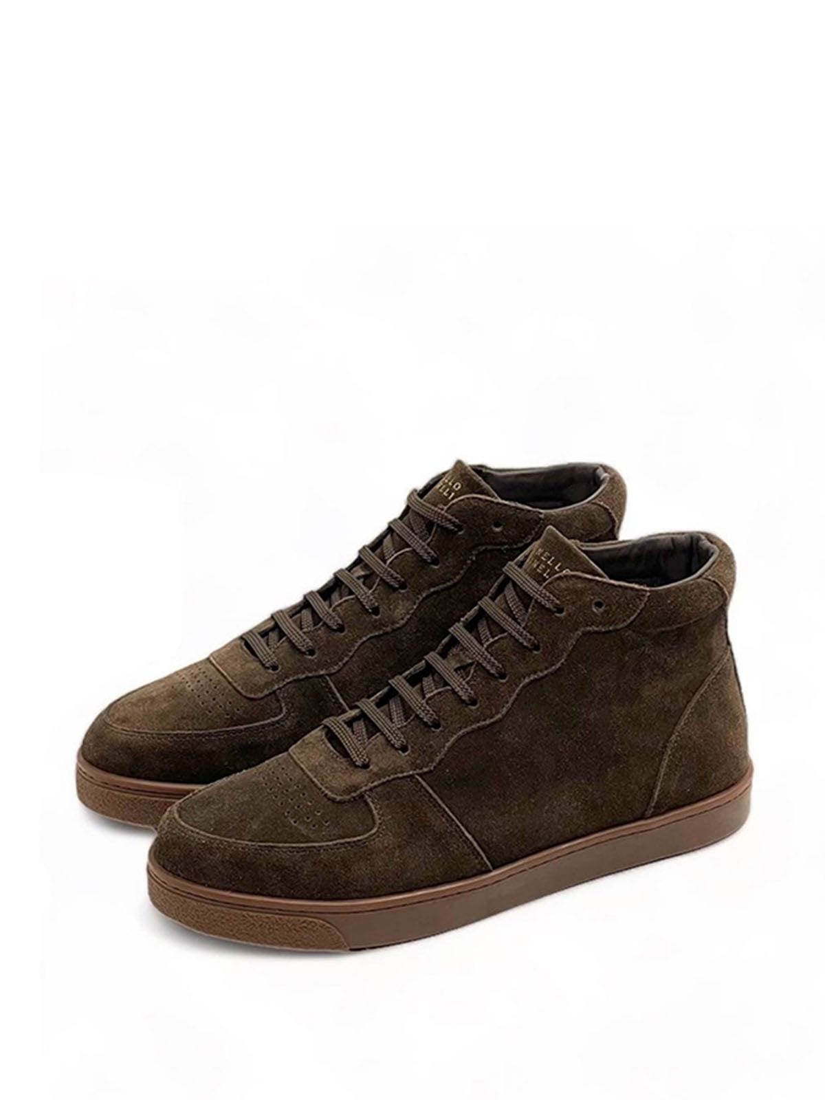Brunello Cucinelli Кеды высокие из замши Коричневый