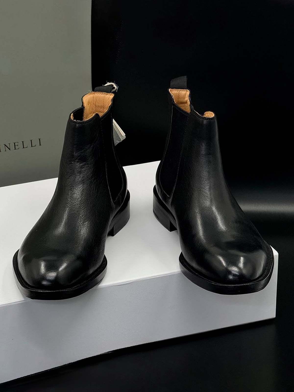 Brunello Cucinelli Челси из кожи Черный