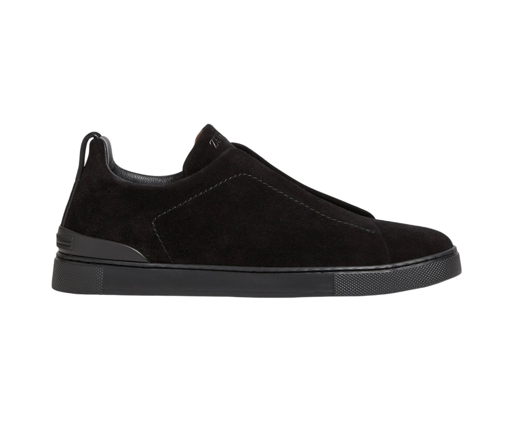 Zegna Triple Stitch Suede Black