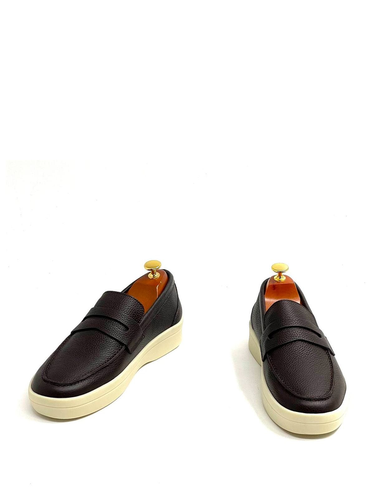 Loro Piana Лоферы из кожи Коричневый